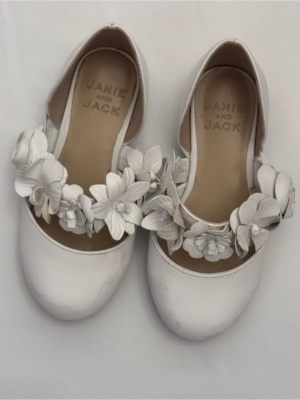 Janie and Jack White Flower Ballet Flat 9